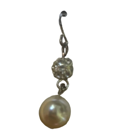Croft & Barrow Silver Pearl Dangle Earrings - Picture 2 of 4